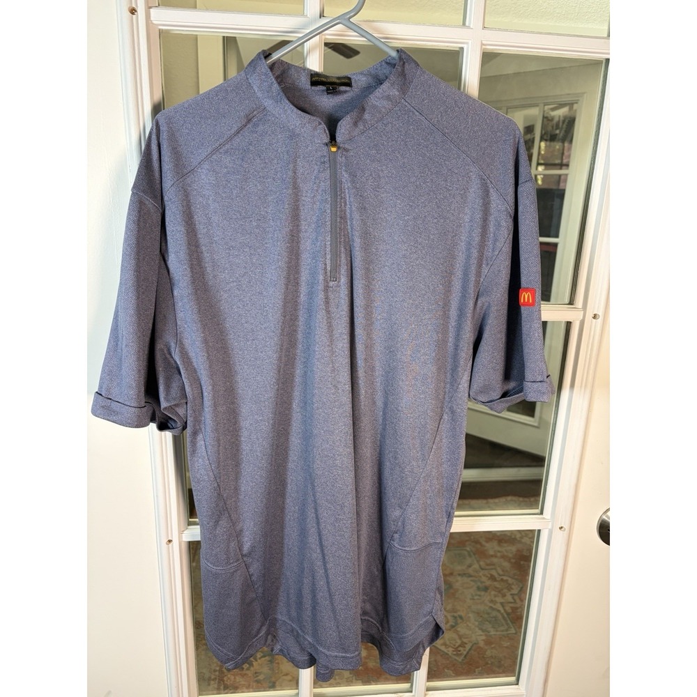 McDonald's Employee 1/4 Zip Performance Shirt Gray/Blue Large